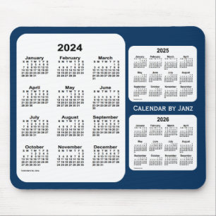 Mousepad 2024-2026 azul da caixa de polícia calendário de