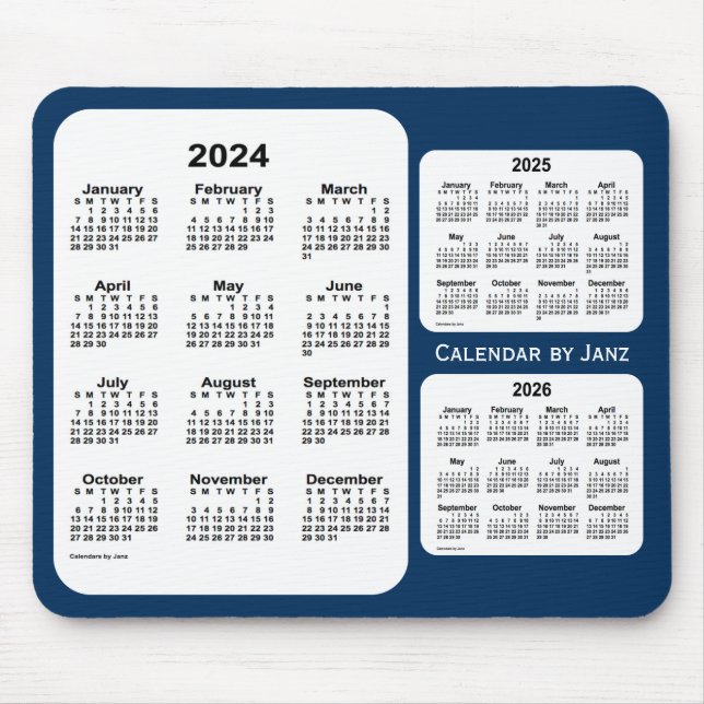 Mousepad 2024-2026 Caixa de Polícia Calendário Azul de 3 An (Frente)