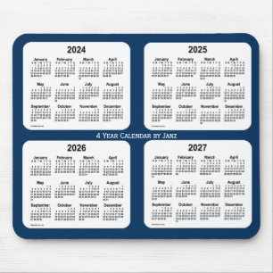 Mousepad 2024-2027 azul da caixa de polícia calendário de 4