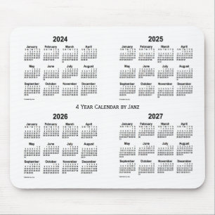 Mousepad 2024-2027 branco calendário de 4 anos por Janz
