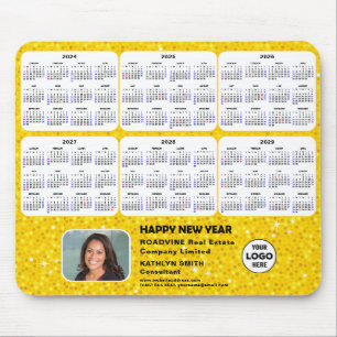 Mousepad 2024 - 2029 Calendar Business Photo Glitter