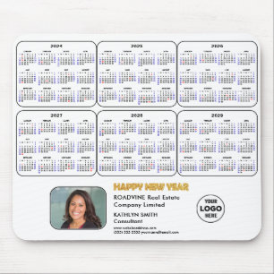 Mousepad 2024 - 2029 Calendário do logotipo corporativo Fot
