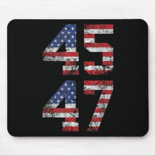 Mousepad 2024 45 47 Vintage American Flag Retro 4547 Us 202