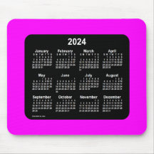 2024 Calendário de Tonalidade Magenta-Neon - Dois 