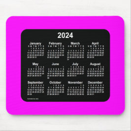 Mousepad 2024 Calendário de Tonalidade Magenta-Neon - Dois