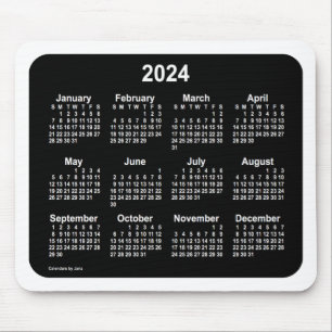 Mousepad 2024 Neon White Calendar de Janz Dois Tons
