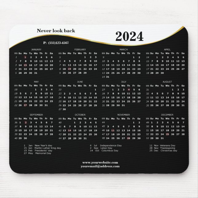 Mousepad 2024 Nunca olhe para trás (Frente)