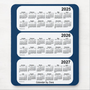 Mousepad 2025-2027 azul da caixa de polícia calendário de