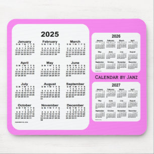 Mousepad 2025-2027 violeta calendário de 3 anos por Janz
