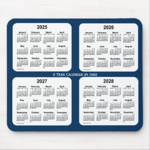 Mousepad 2025-2028 Caixa de Polícia Calendário Azul de 4 An