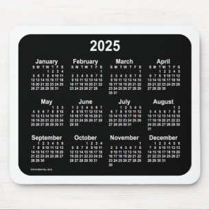 Mousepad 2025 Neon White Calendar de Janz Dois Tons