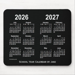 Mousepad 2026-2027 calendário branco de néon da escola po