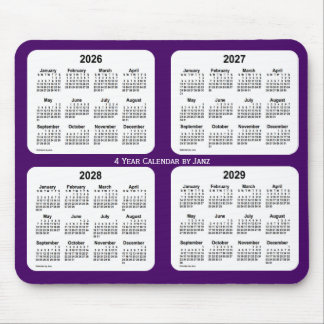 Mousepad 2026-2029 Calendário de quatro anos Roxo de Janz