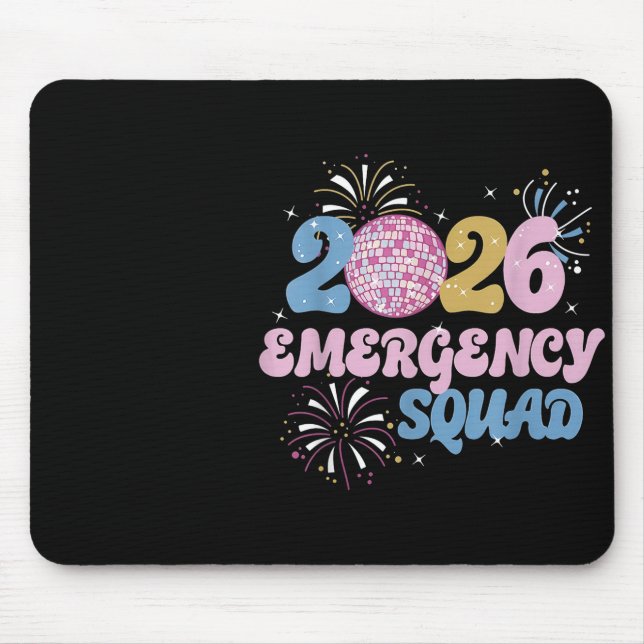Mousepad 2026 Emergency Squad Er Nurse Happy New Year Disco (Frente)