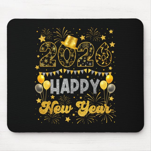 Mousepad 2026 Happy New Year Eve Celebration Firework Men W (Frente)
