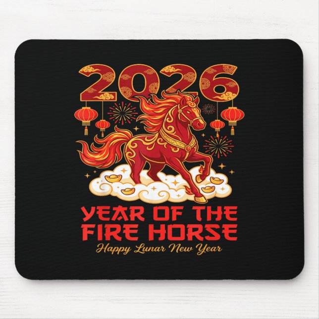 Mousepad 2026 Lunar Chinese New Year Of The Fire Horse Zodi (Frente)