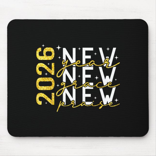 Mousepad 2026 New Year New Grace New Praise New Year's Eve  (Frente)