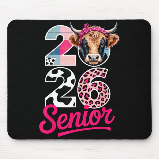 Mousepad 2026 Senior Cow Lovers Graduation Funny Cl Shirt F (Frente)