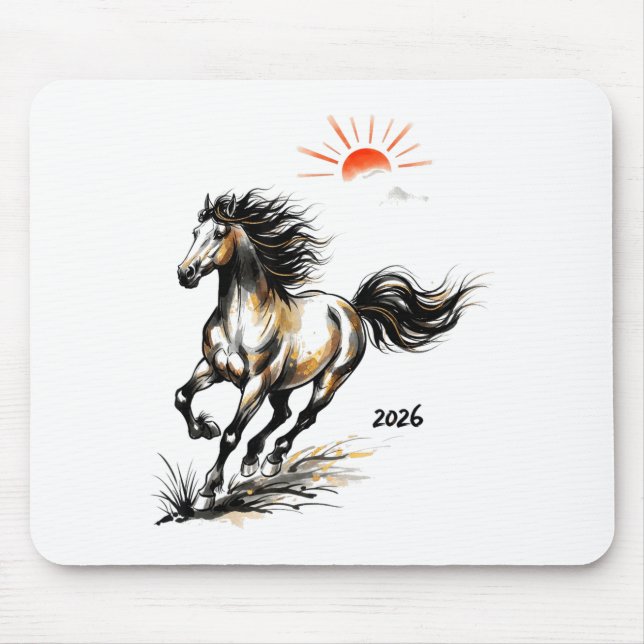 Mousepad 2026 Year Of The Horse Chinese Lunar Zodiac Shirt  (Frente)