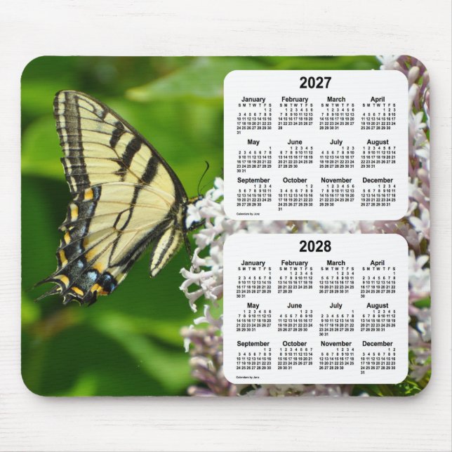 Mousepad 2027-2028 Calendário da Borboleta Swallowtail por  (Frente)