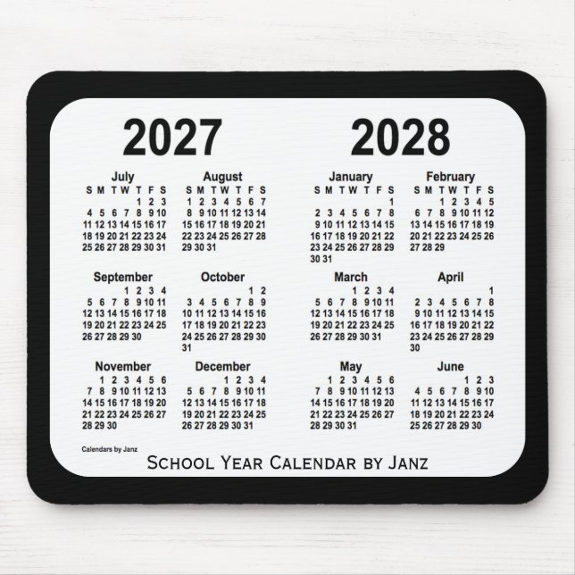 Mousepad 2027-2028 Calendário das Escolas Negra e Branca de (Frente)