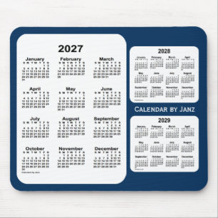 Mousepad 2027-2029 azul da caixa de polícia calendário de