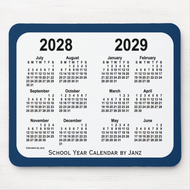Mousepad 2028-2029 Caixa de Polícia Calendário Azul da Esco (Frente)