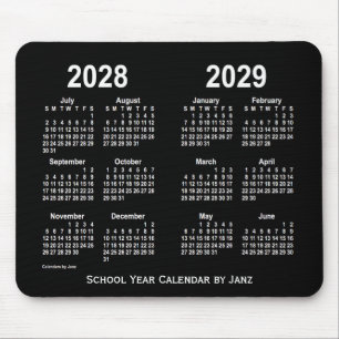 Mousepad 2028-2029 calendário branco de néon da escola po