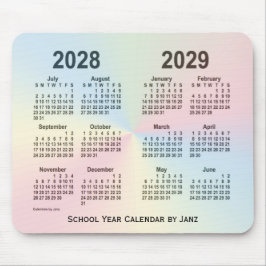 Mousepad 2028-2029 Calendário da Escola de Nuvem do Arco-ír