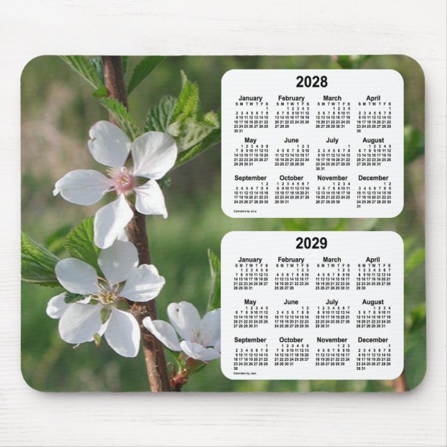 Mousepad 2028-2029 Calendário de 2 anos de Dogwood por Janz (Frente)