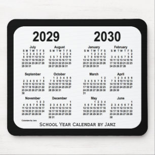 Mousepad 2029-2030 Calendário das Escolas Negra e Branca de