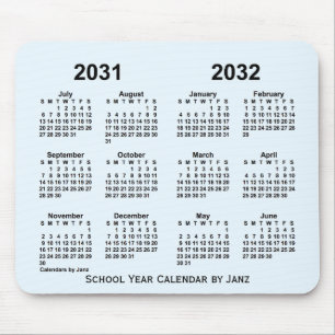 Mousepad 2031-2032 Calendário do Ano da Escola Azul Alice p