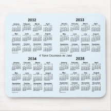 2032-2035 Alice Blue 4 Year Calendar (Calendário A