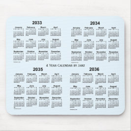 Mousepad 2033-2036 Alice Blue 4 Year Calendar (Calendário A