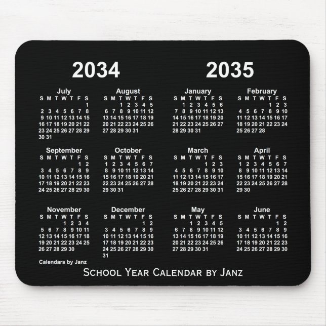 Mousepad 2034-2035 Calendário do Ano Neon nas Escolas (Frente)