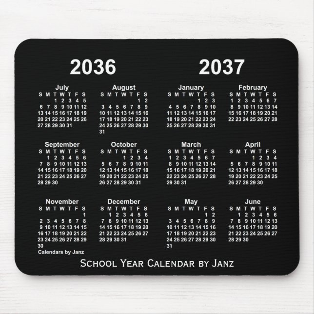 Mousepad 2036-2037 Calendário do Ano Escolar Neon, de Janz (Frente)