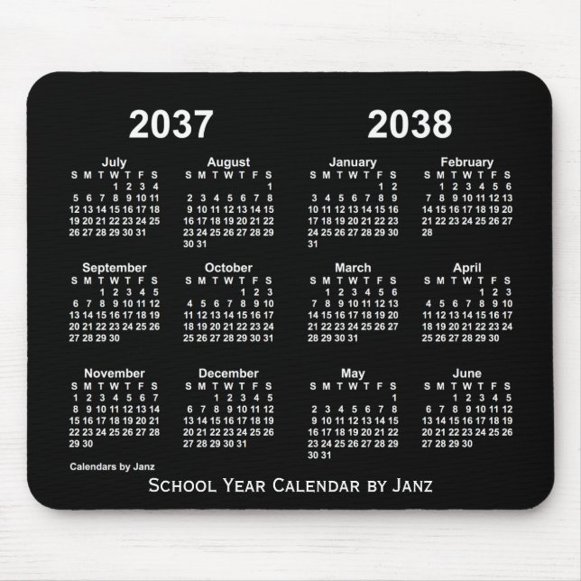 Mousepad 2037-2038 Calendário do Ano Escolar Neon, de Janz (Frente)