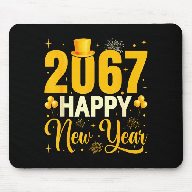 Mousepad 2067 Happy New Year Retro Funny 67 Six Seven Meme  (Frente)
