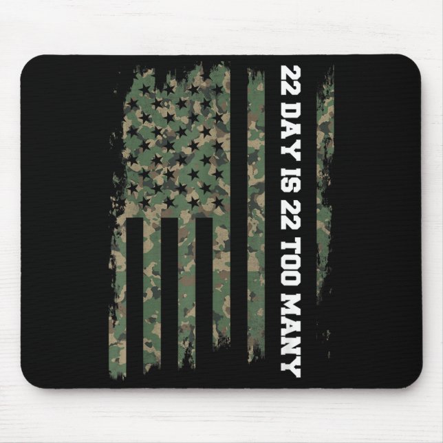 Mousepad 22 A Day Veteran Lives Army Suicide Awareness  (Frente)