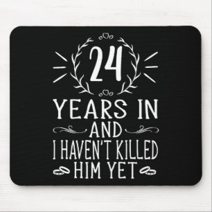 Mousepad 24º Aniversário De Casamento Para Ela - 24 Anos Ma