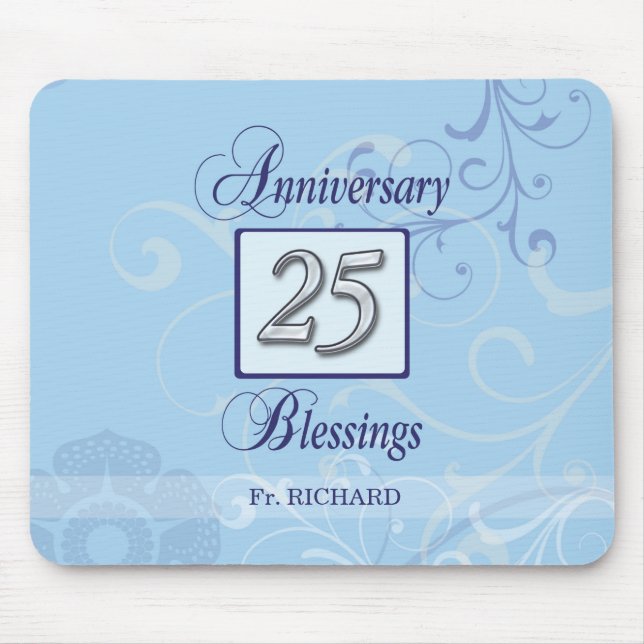 Mousepad 25º Aniversário em Azul e Prata (Frente)