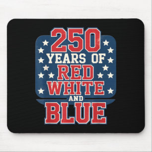 Mousepad 250º 4 de Julho - 250 Anos de vermelho Branco Azul