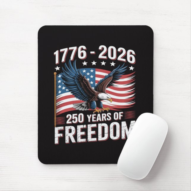 Mousepad 250 Anos 1776 2026 250º 4 de Julho (Com mouse)