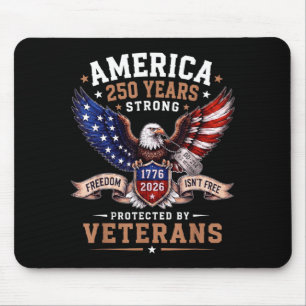 Mousepad 250 Anos 1776 2026 Veterano Águia Patriótico Dom