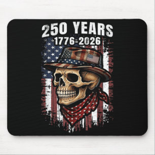 Mousepad 250 Anos Crânio Esqueleto Patriótico Americano
