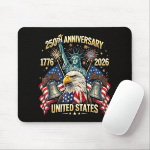 Mousepad 250 Anos de Aniversário Americano 1776-2026 Bandei