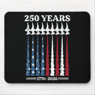 Mousepad 250 Anos Fumaça a Jato Bandeira EUA Aniversário de