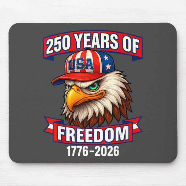 Mousepad 250 Years Of Dom 1776 2026 Bald Eagle 250th Birthd (Frente)
