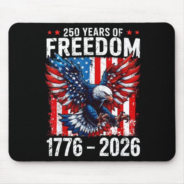 Mousepad 250 Years Of Dom 1776 2026 Patriotic Bald Eagle Us (Frente)