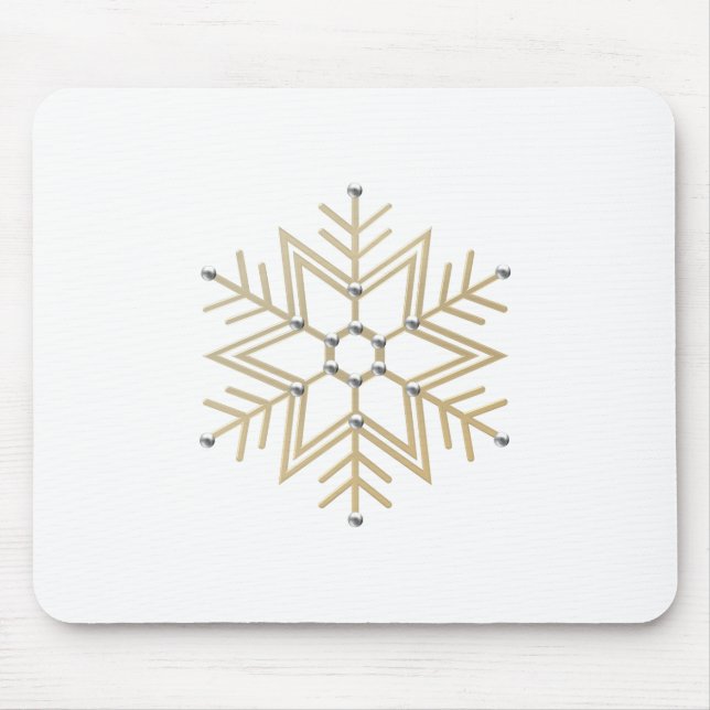 Mousepad 2 prata e floco de neve Dourado 3-D (Frente)